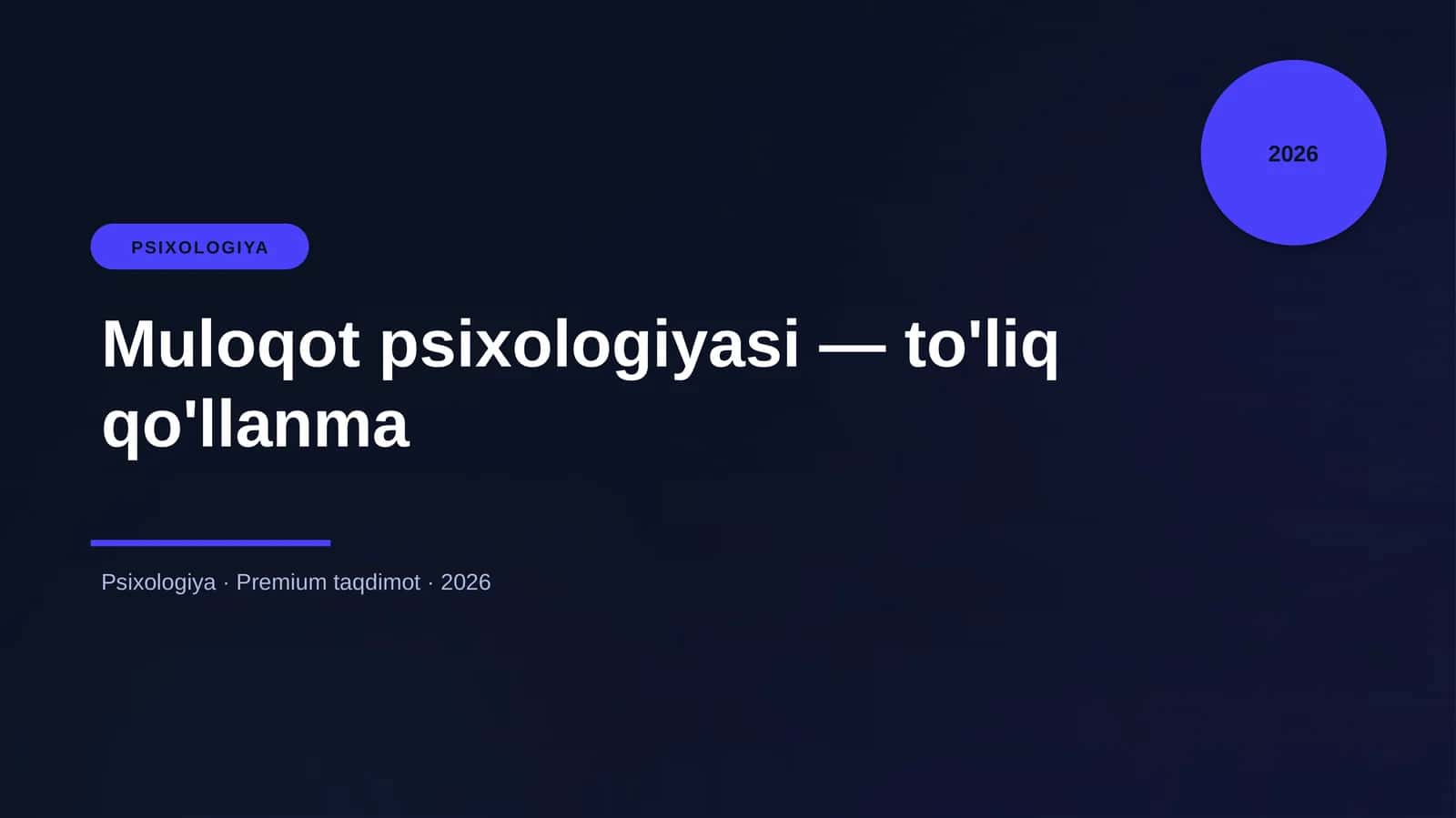 Muloqot psixologiyasi — to'liq qo'llanma