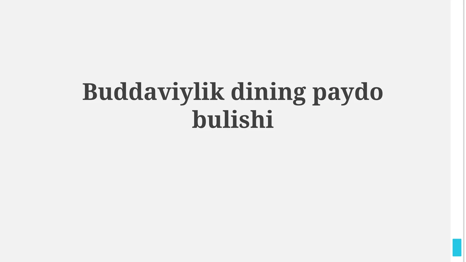 Buddaviylik diningpaydobulishi
