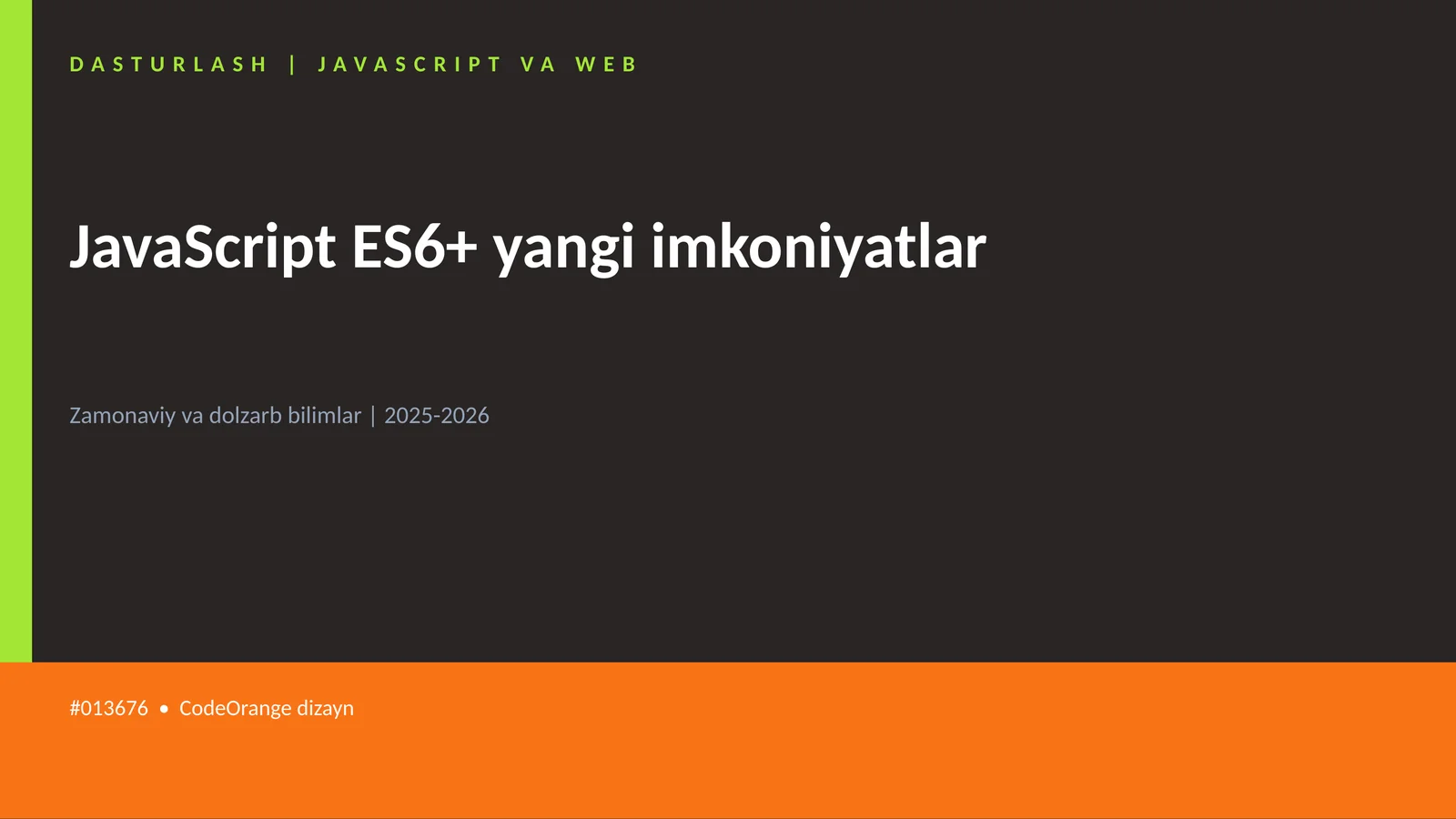 DASTURLASH | JAVASCRIPT VA WEB