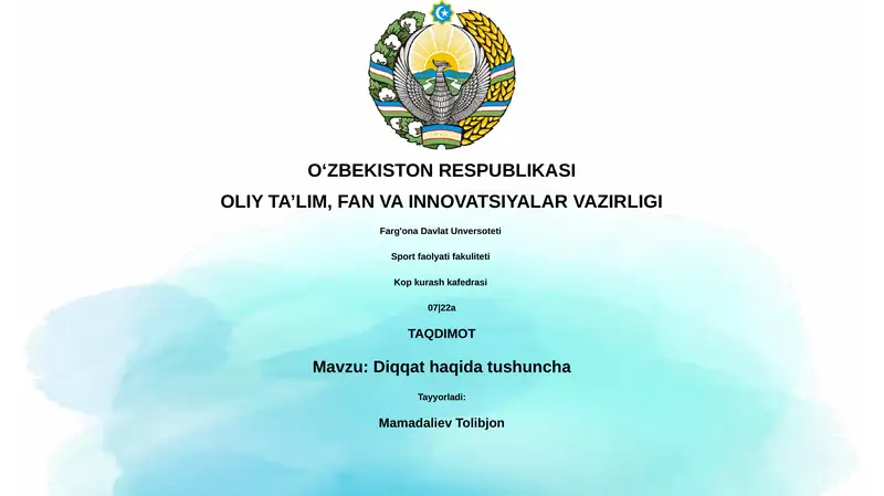 Diqqat haqida tushuncha