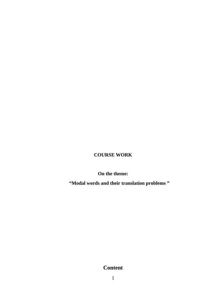 Modal words and their translation problems