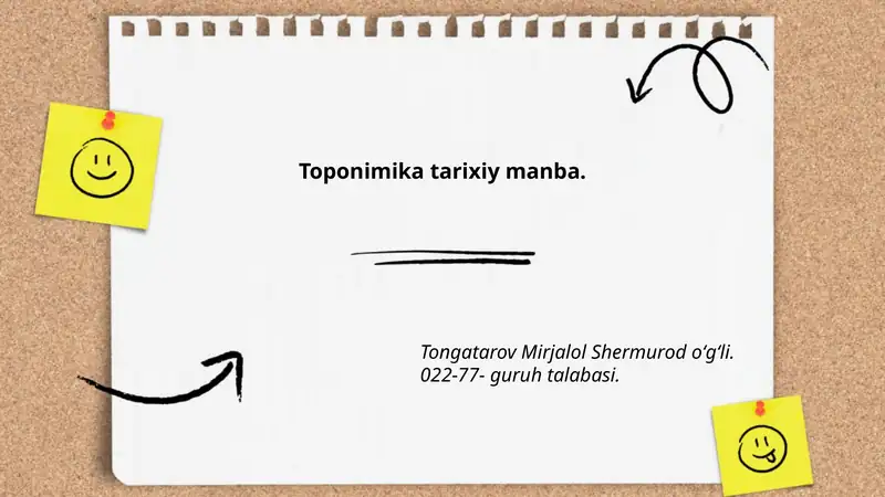 Toponimika tarixiy manba