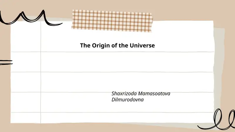 The Origin of the Universe
