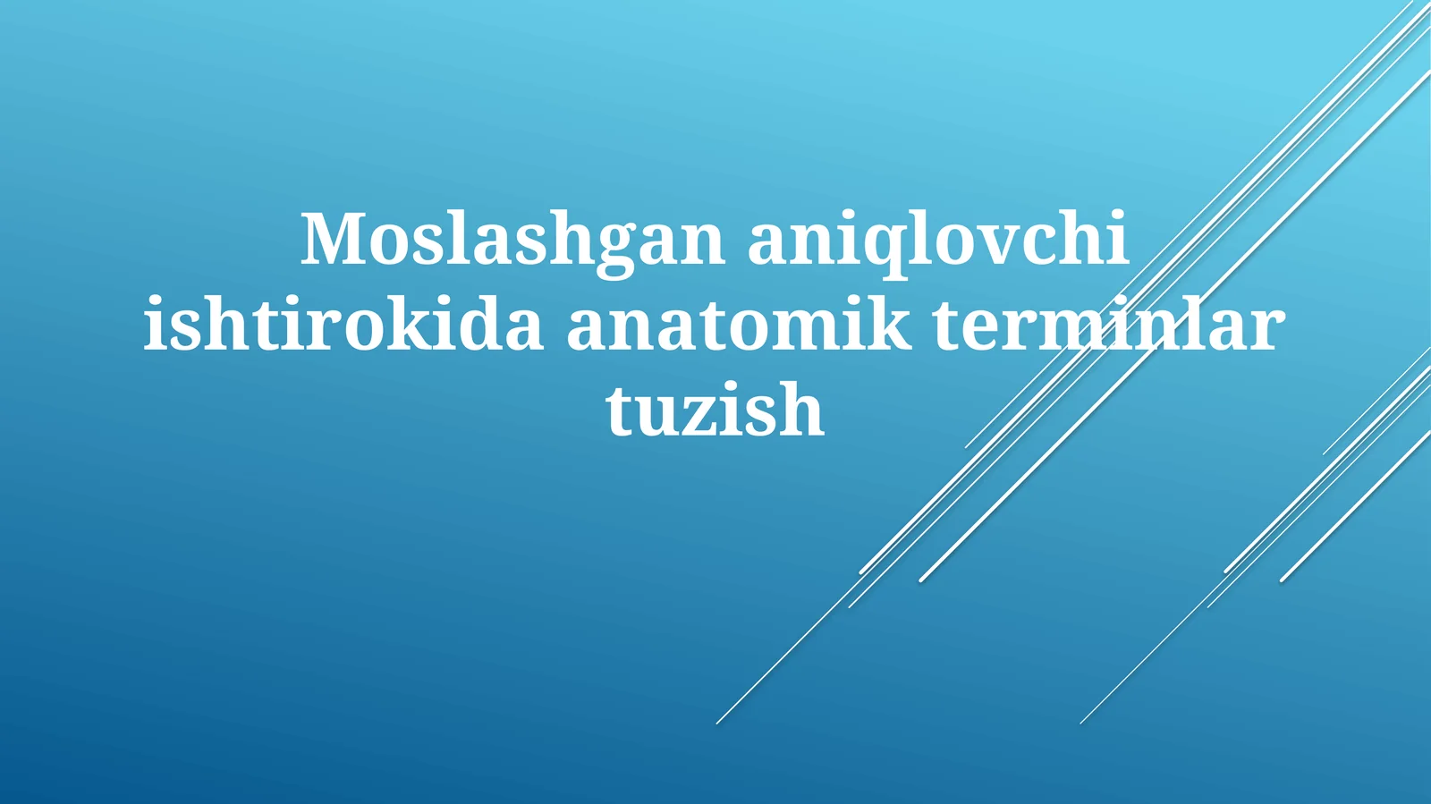 Anatomik terminlar tuzilishi