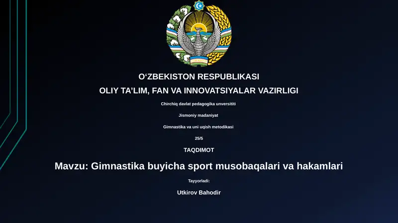 Gimnastika va uni uqish metodikasi