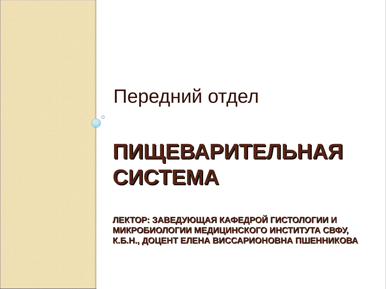 ПИЩЕВАРИТЕЛЬНАЯ СИСТЕМА