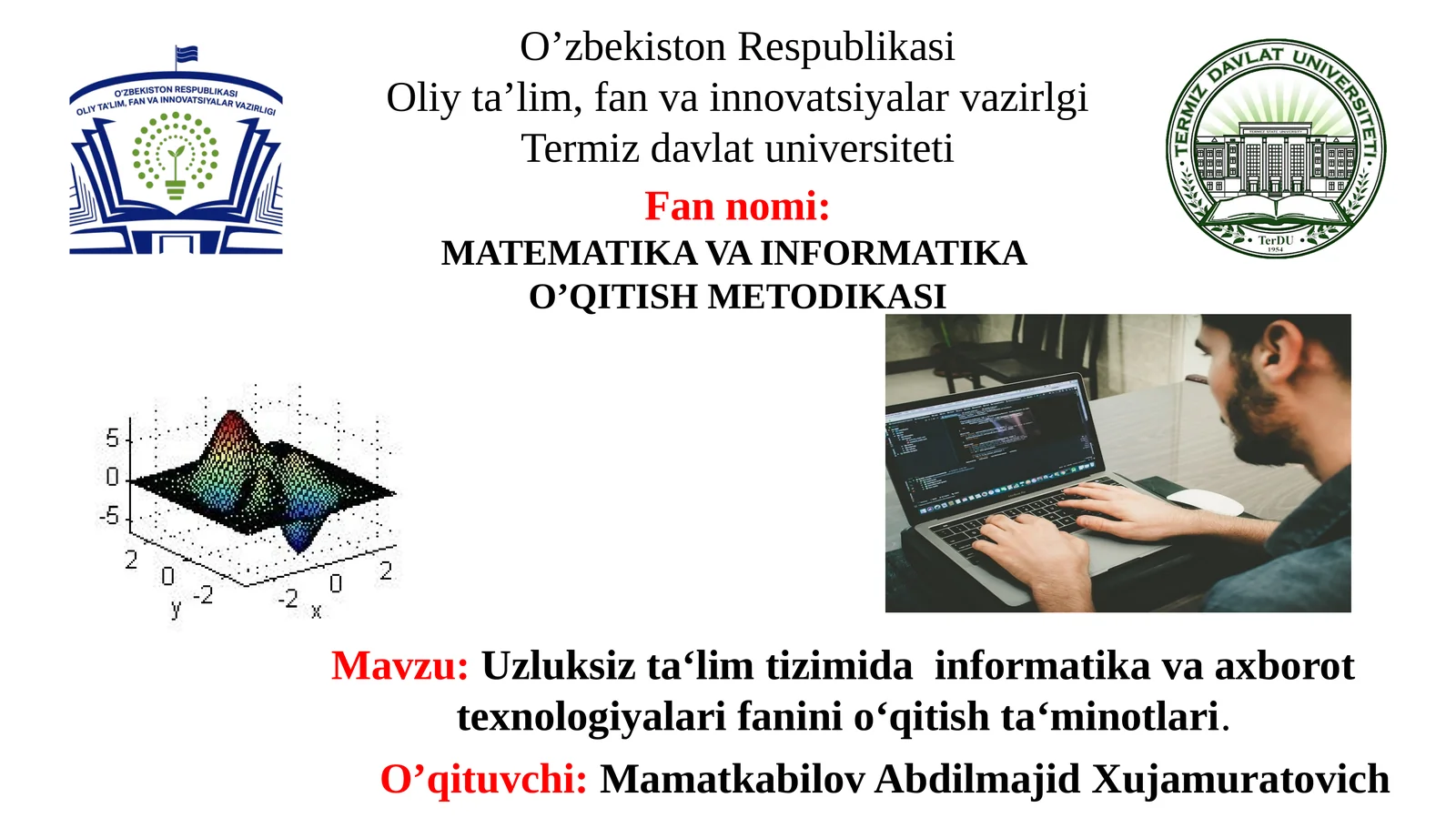 Uzluksiz ta‘lim tizimida informatika va axborot texnologiyalari fanini o‘qitish ta’minotlari