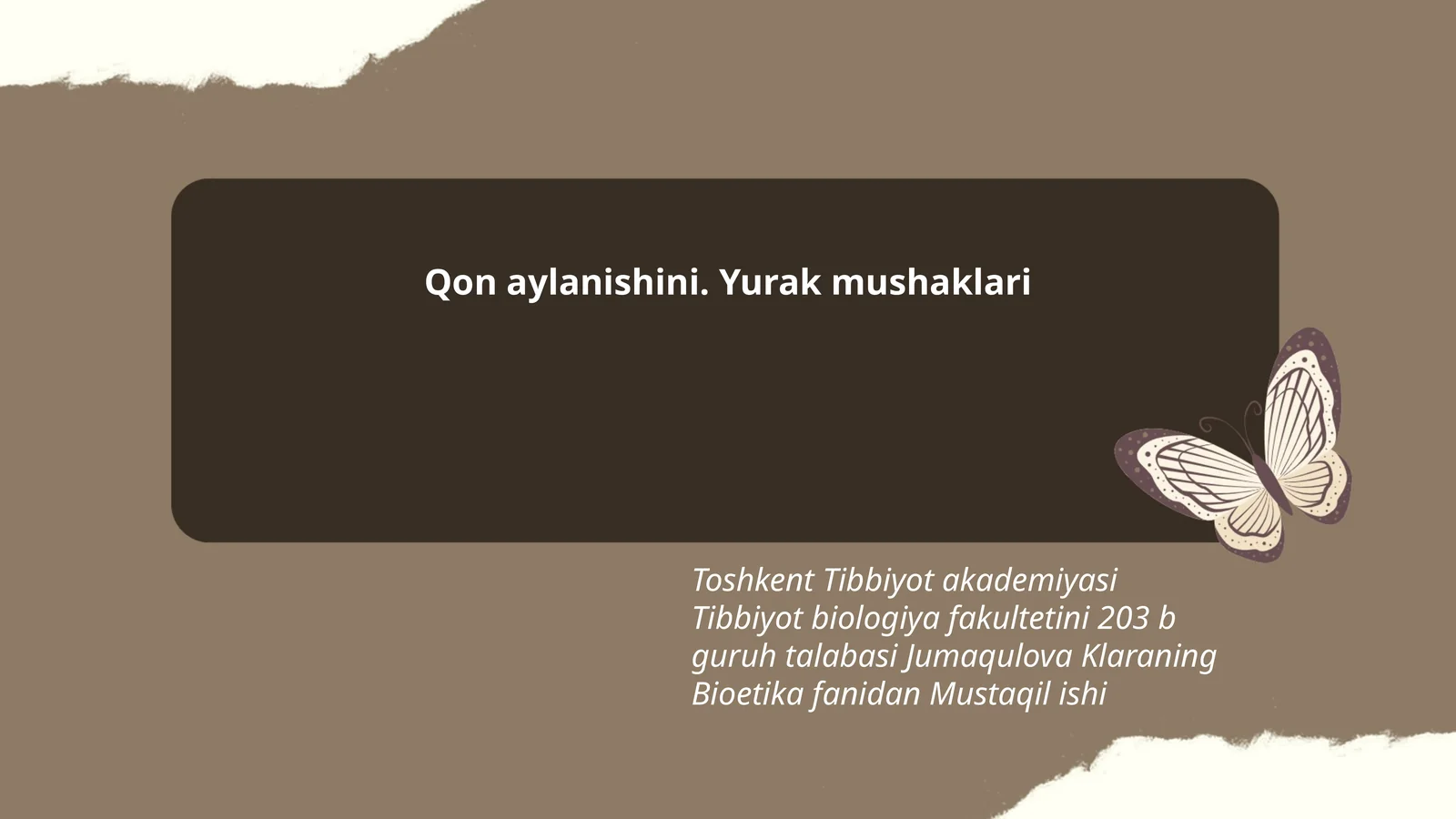 Qon aylanishini. Yurak mushaklari