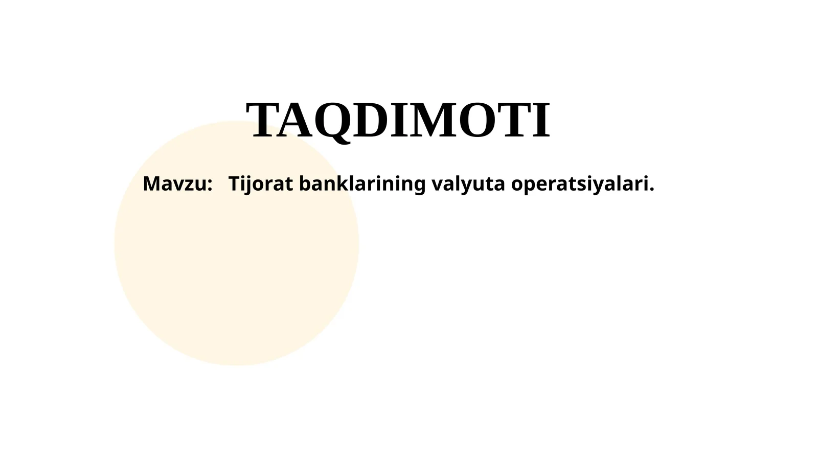 Tijorat banklarining valyuta operatsiyalari