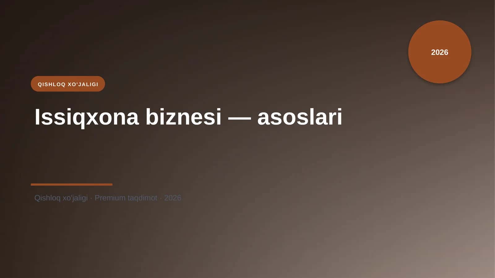 Issiqxona biznesi — asoslari