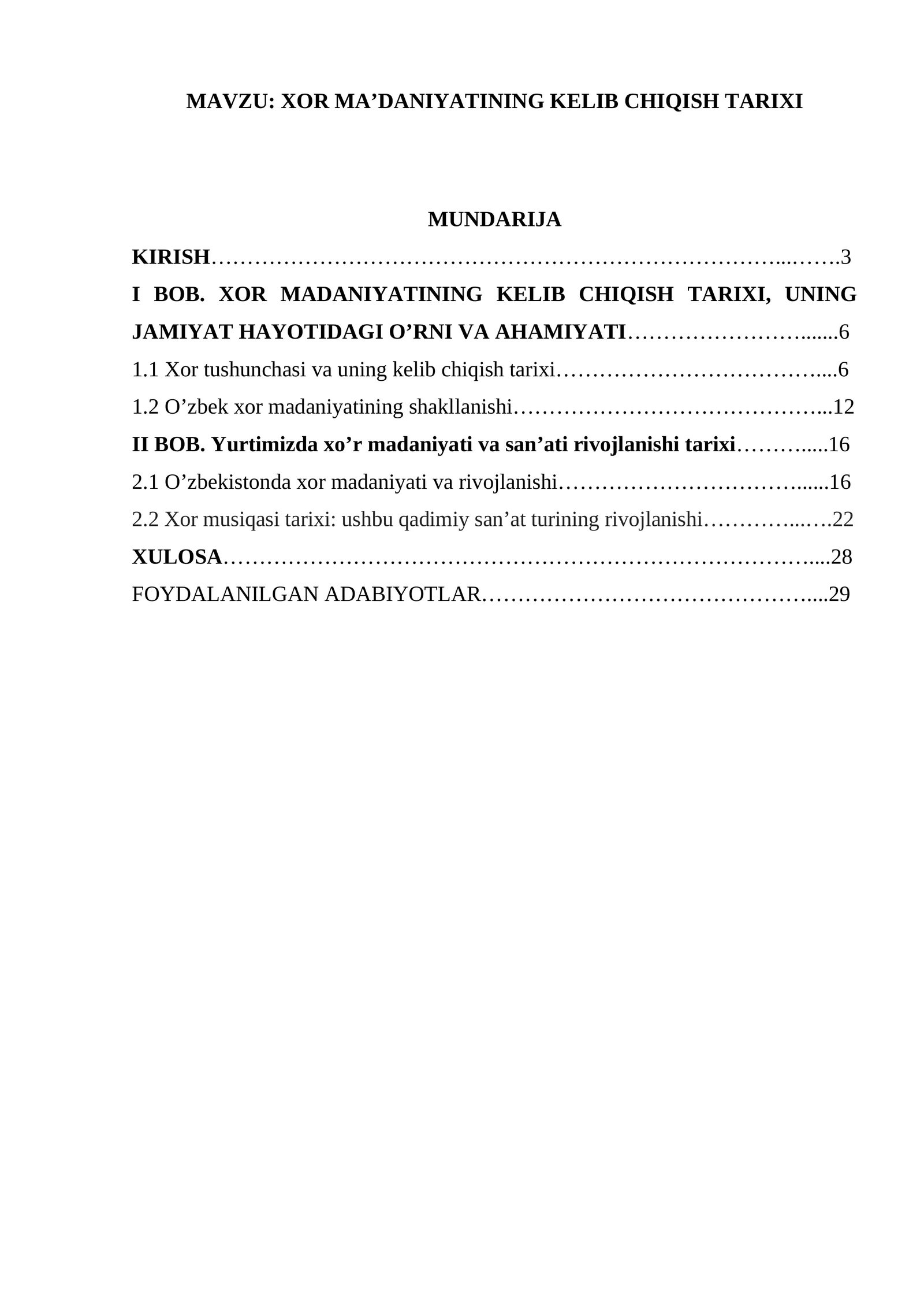 XOR MA’DANIYATINING KELIB CHIQISH TARIXI