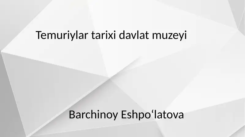 Temuriylar tarixi davlat muzeyi