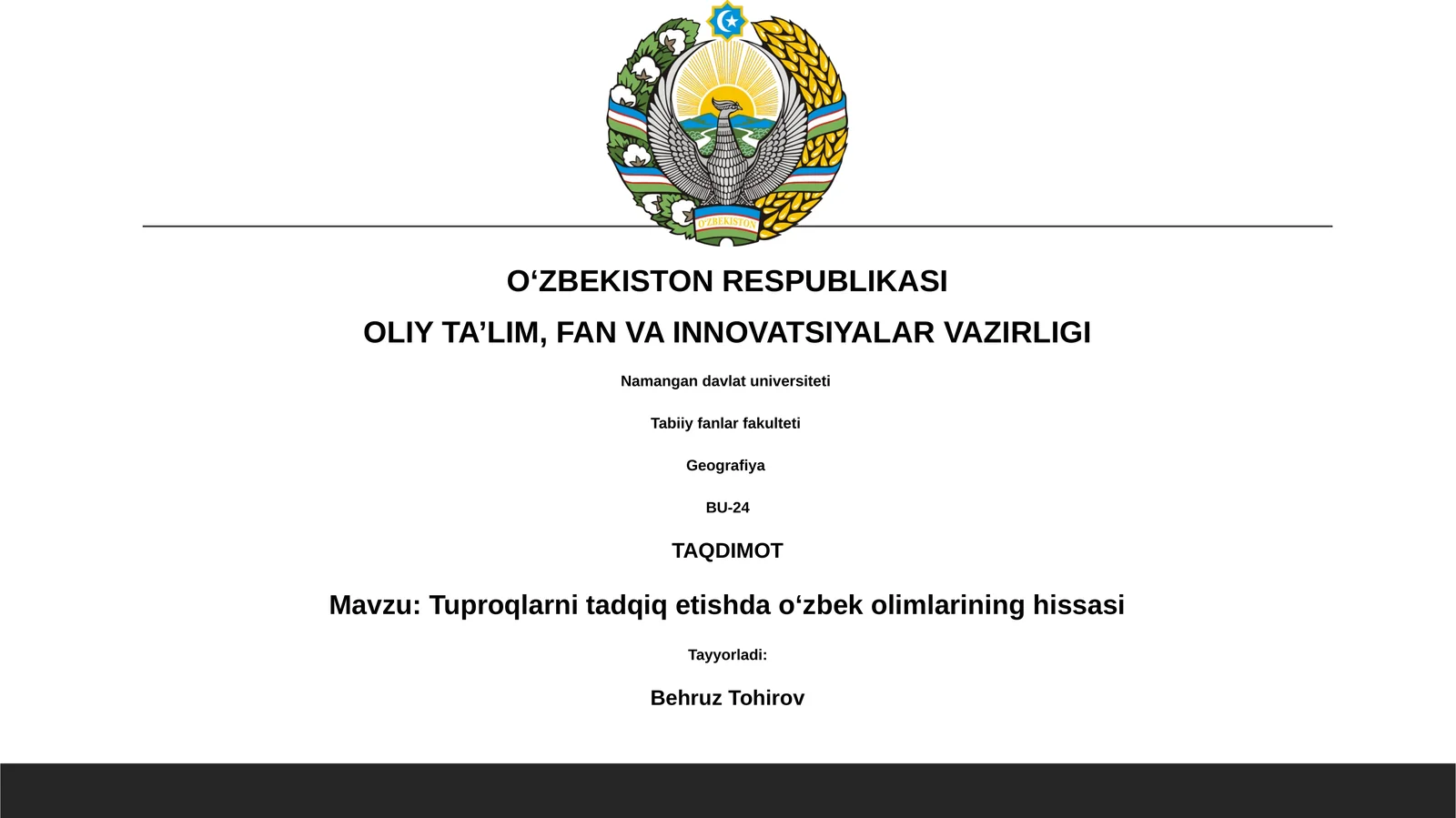Tuproqlarni tadqiq etishda oʻzbek olimlarining hissasi