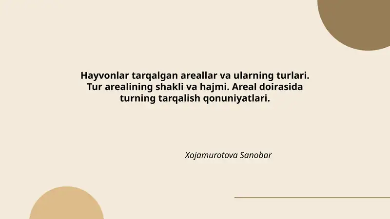 Tur arealining shakli va hajmi