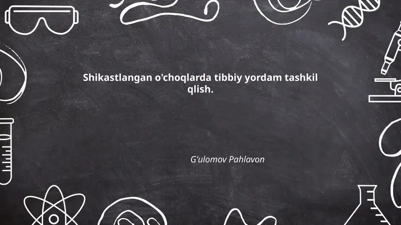 Shikastlangan o'choqlarda tibbiy yordam tashkil qlish