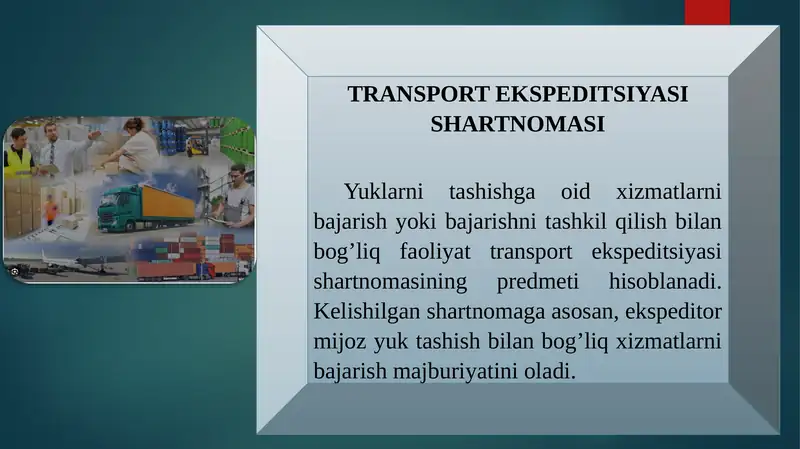 Transport Ekspeditsiyasi Shartnomasi