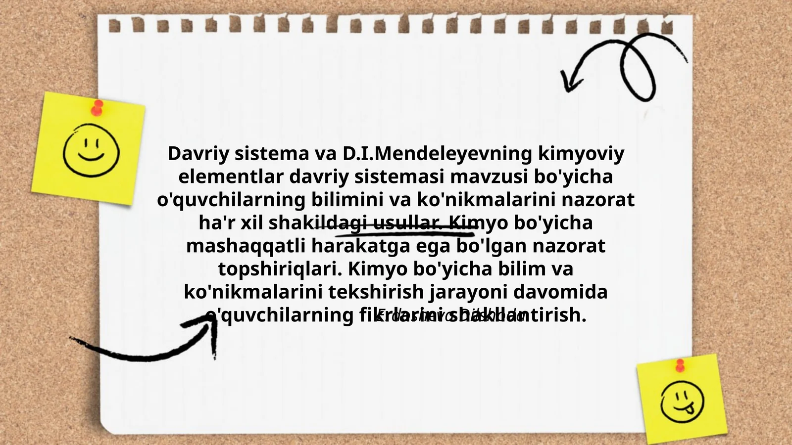 Davriy sistema va D.I.Mendeleyevning kimyoviy elementlar davriy sistemasi