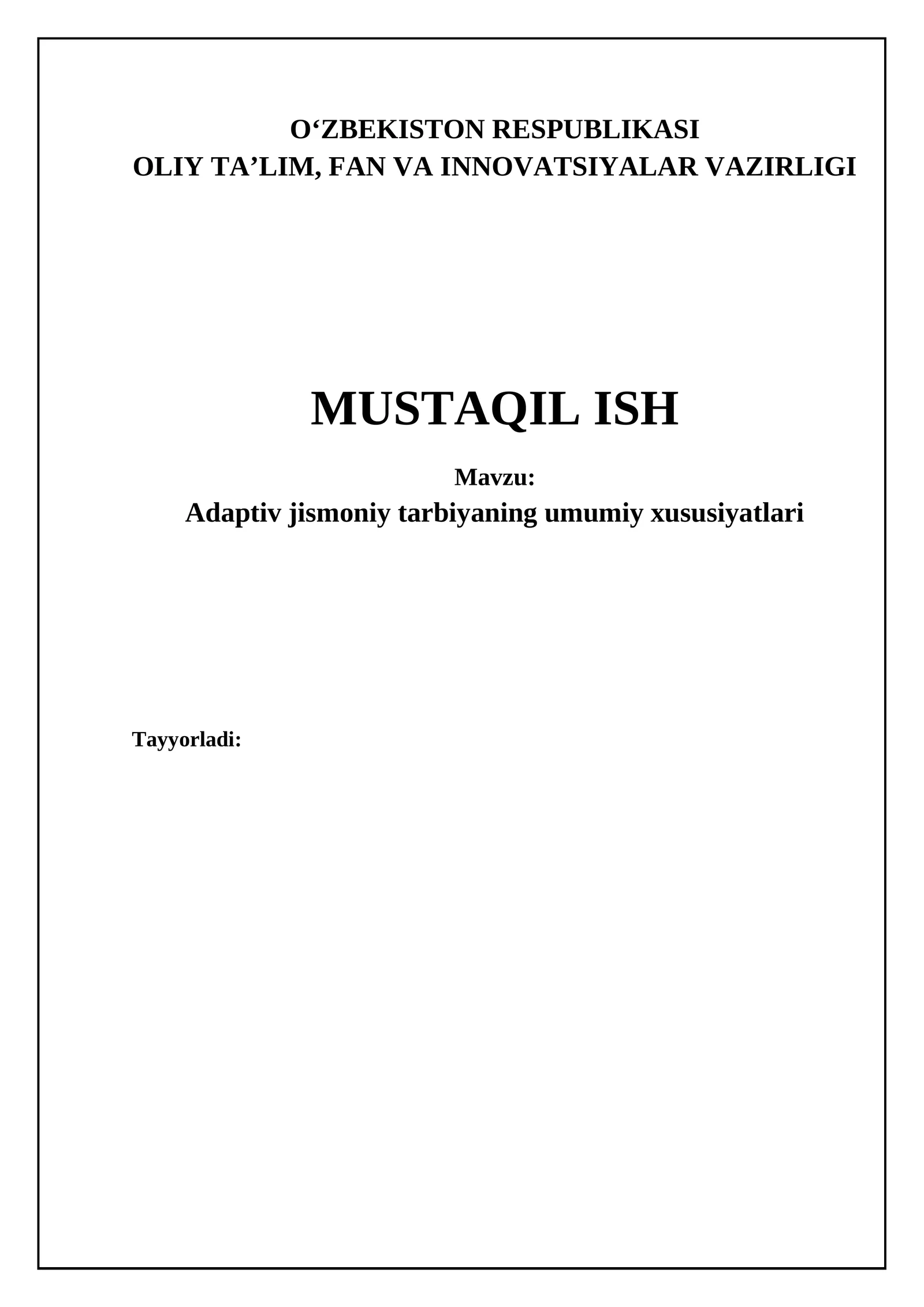 Adaptiv jismoniy tarbiya