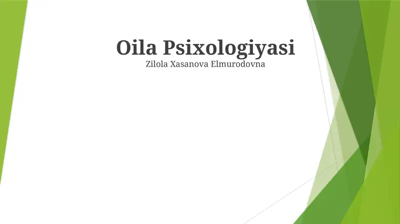Oila Psixologiyasi