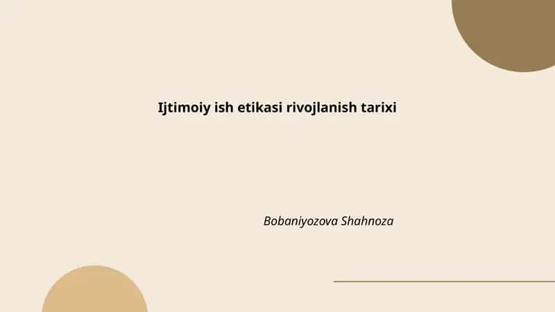 Ijtimoiy ish etikasi rivojlanish tarixi