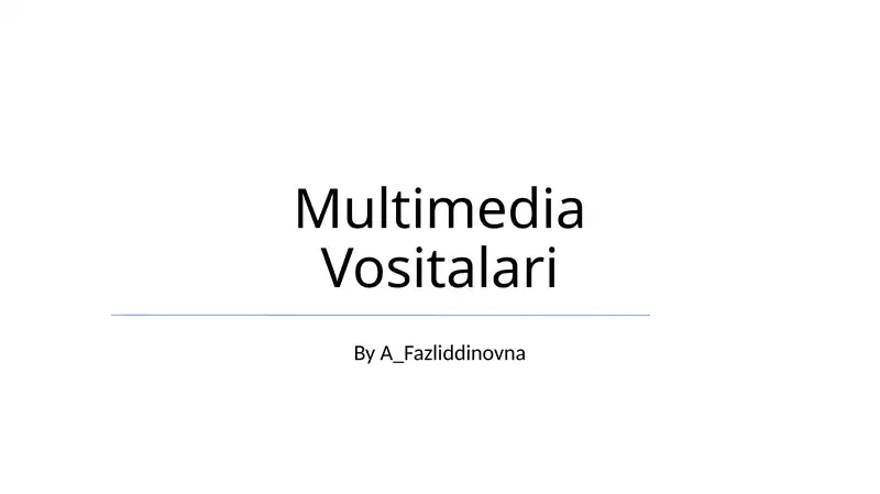 Multimedia Vositalari
