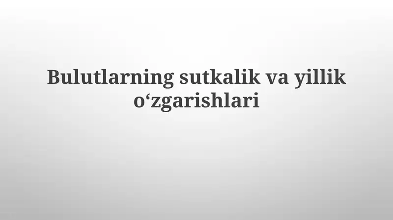 Bulutlarningsutkalikvayillikoʻzgarishlari