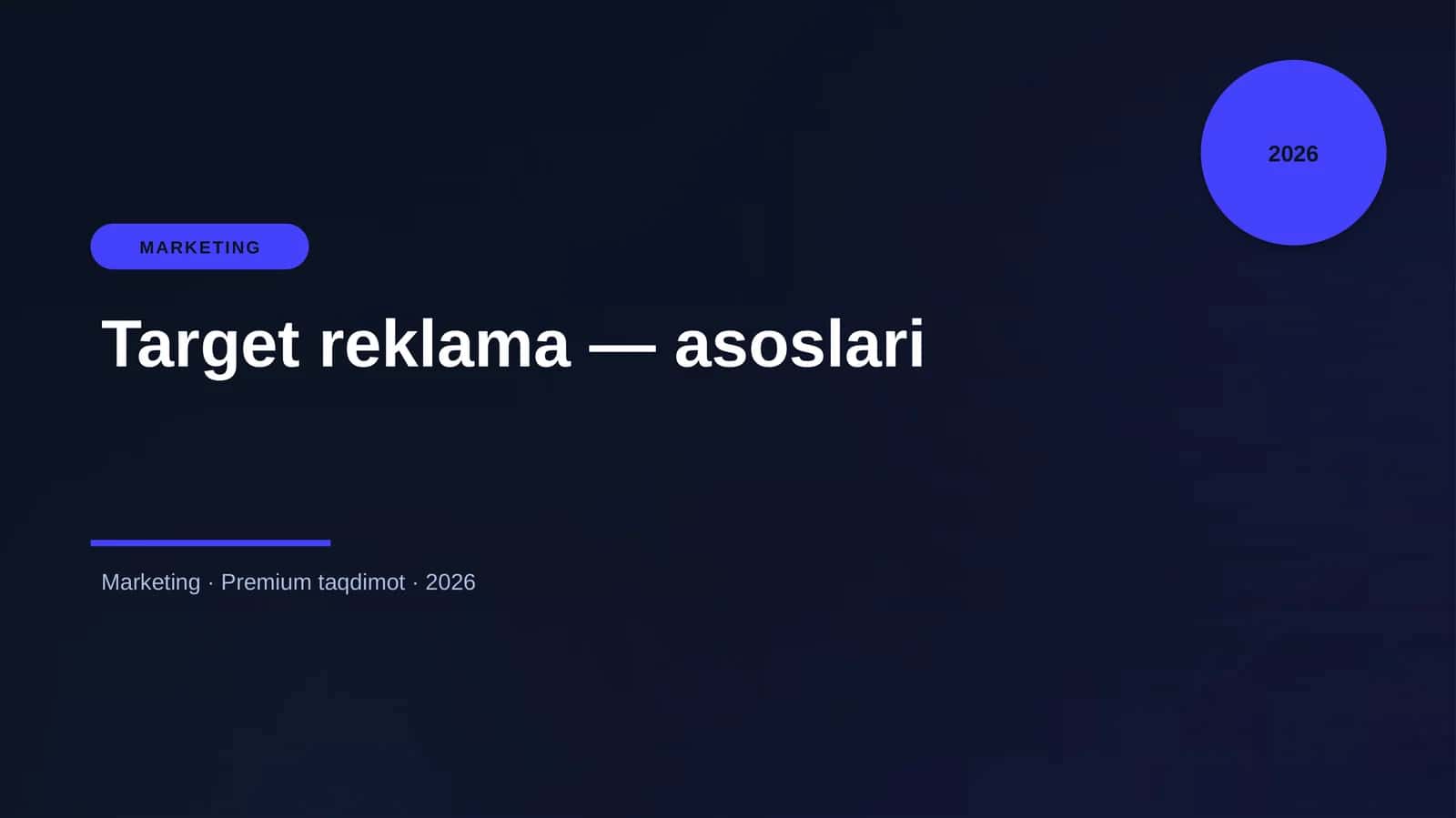 Target reklama — asoslari