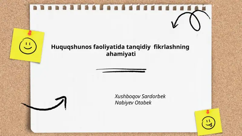 Huquqshunos faoliyatida tanqidiy fikrlashning ahamiyati