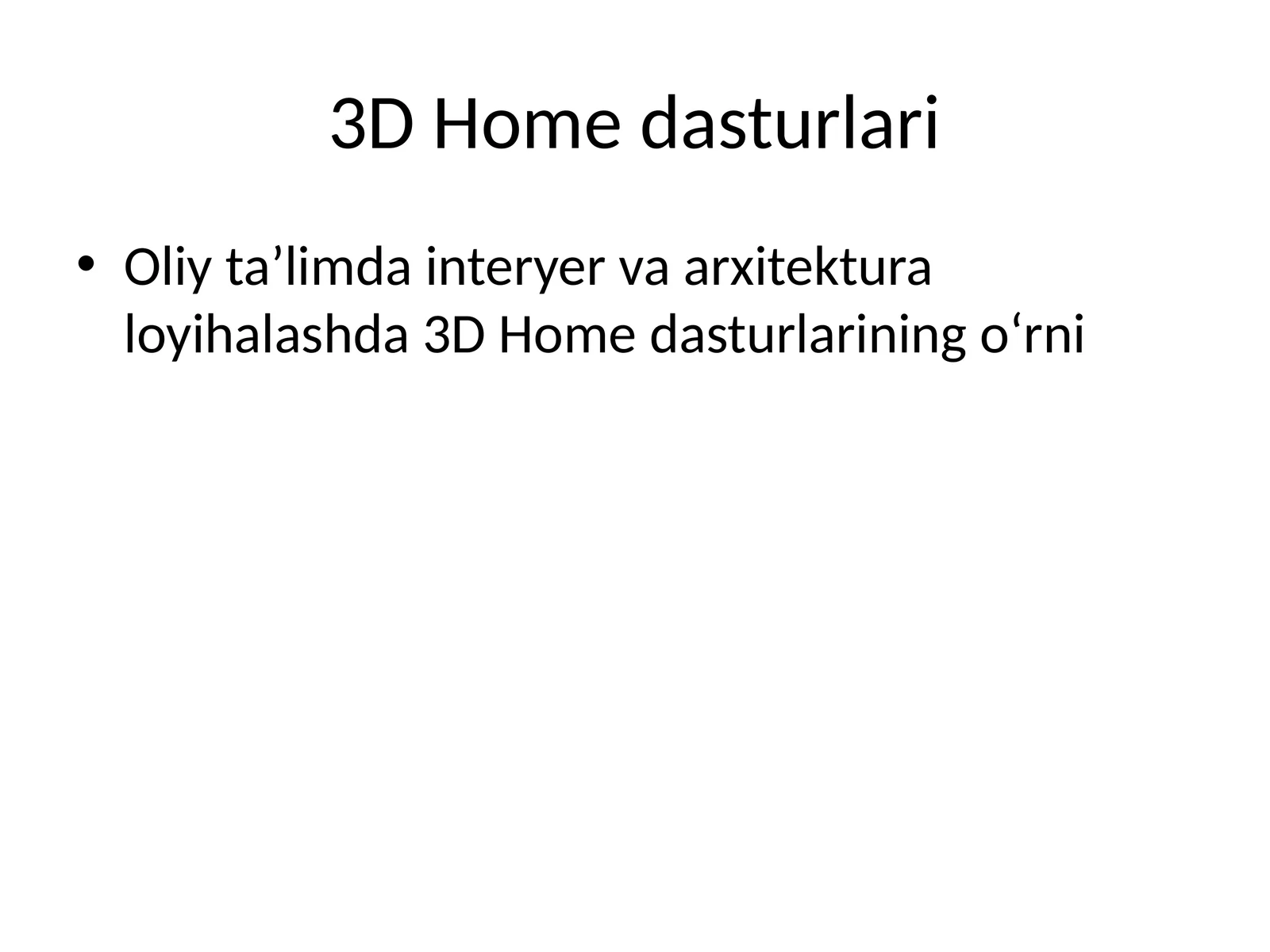 3D Home dasturlari