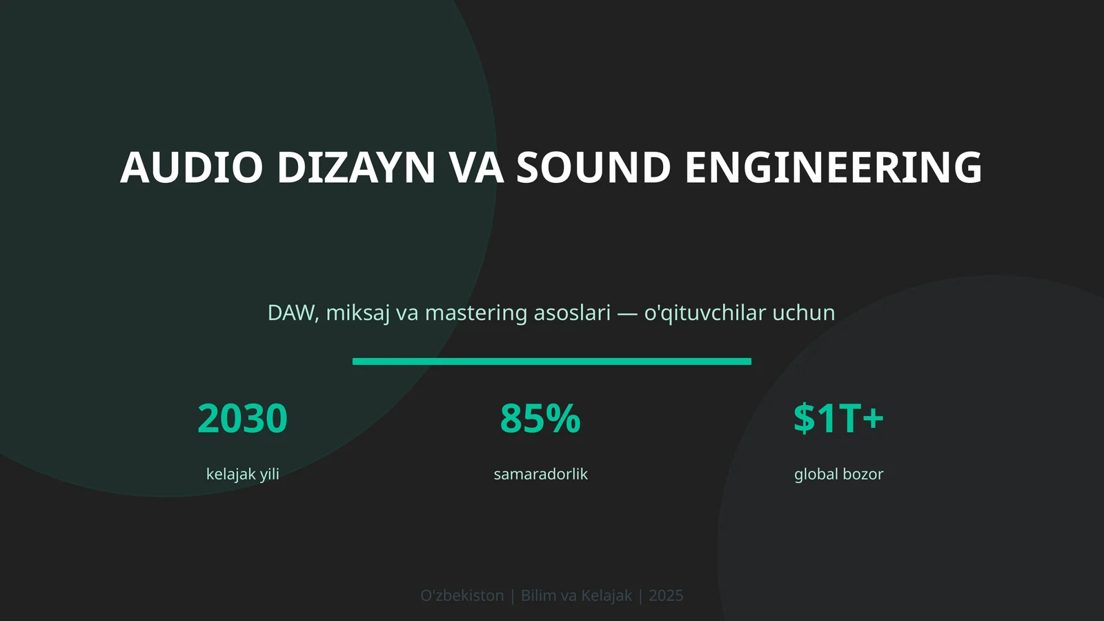 Audio dizayn va sound engineering