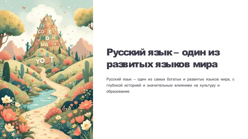 Русский язык – один из развитых языков мира