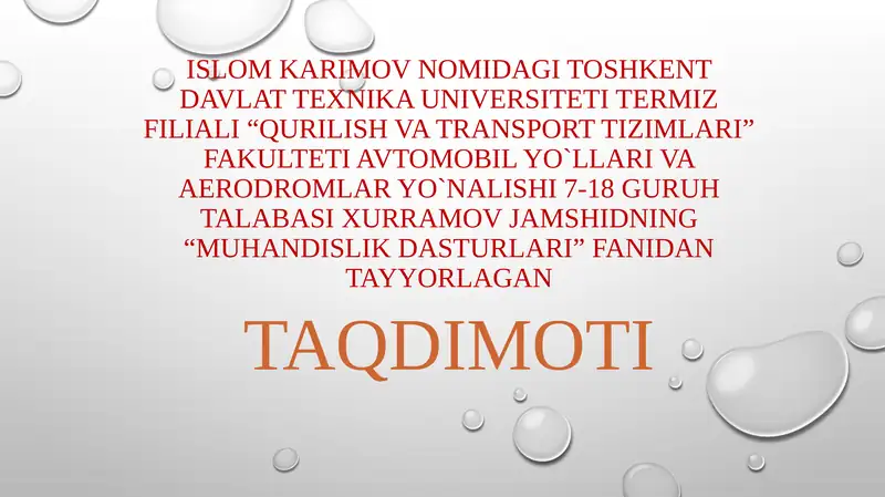 Zamonaviy CAD tizimlari