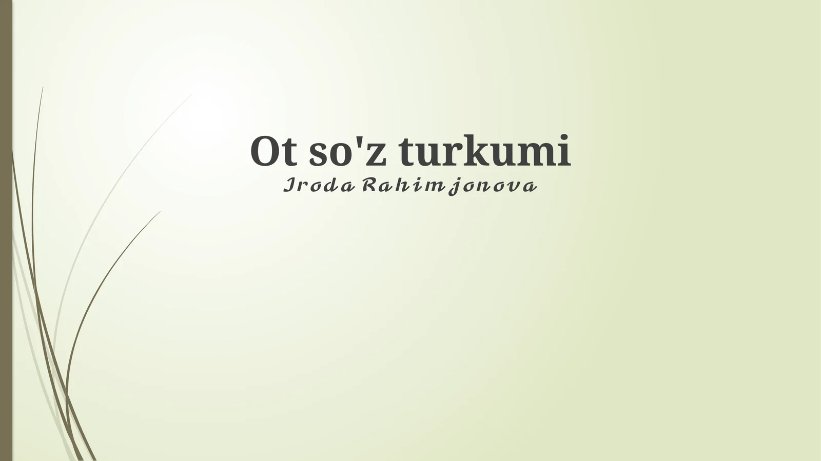 Ot so'z turkumi