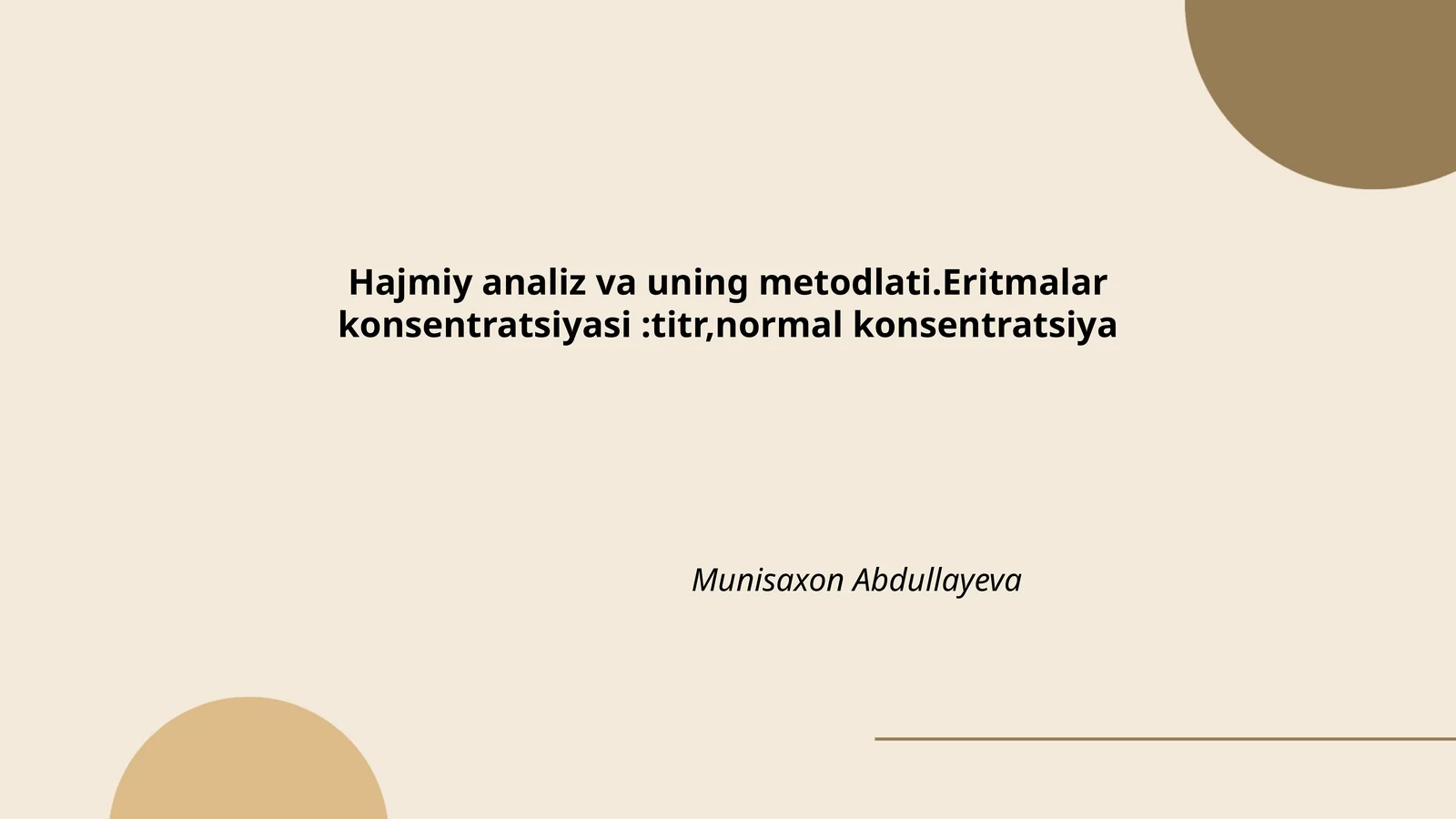 Hajmiy Analiz va uning Metodlari