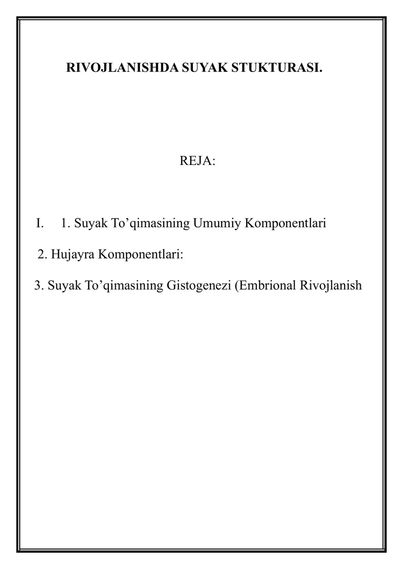 Suyak To’qimasi