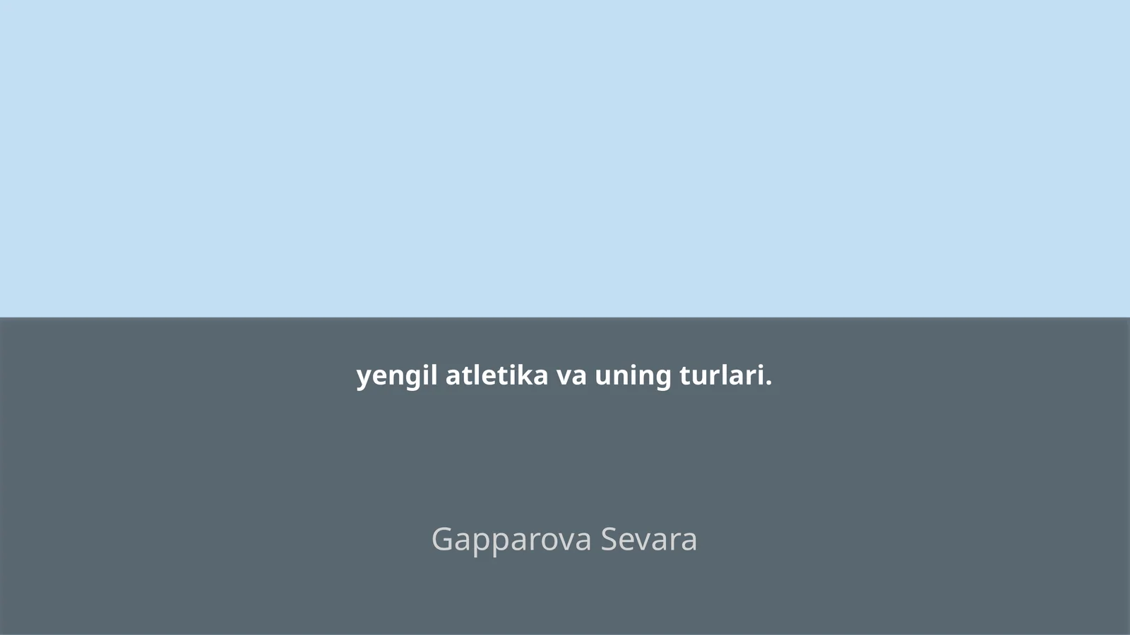 Yengil Atletika va uning Turlari