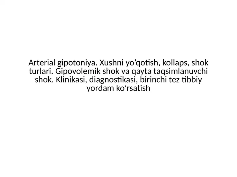 Arterialgipotoniya