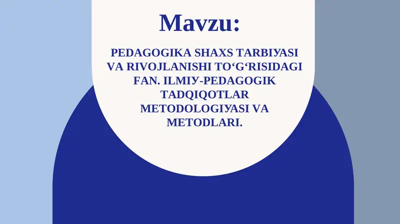 Pеdаgоgikа shахs tаrbiуаsi