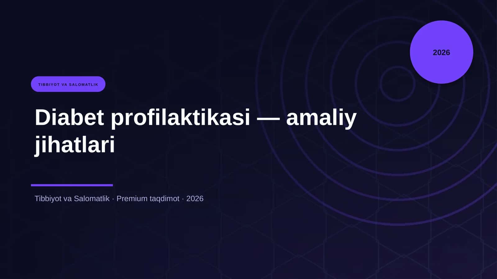 Diabet profilaktikasi — amaliy jihatlari