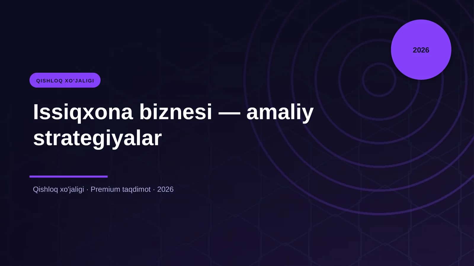 Issiqxona biznesi — amaliy strategiyalar