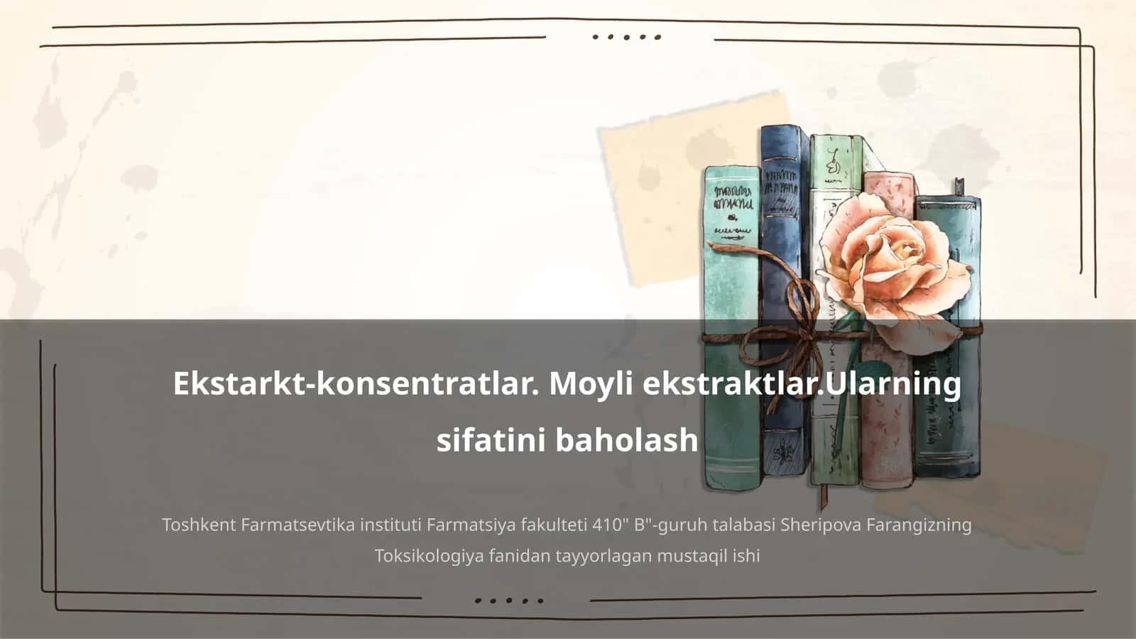 Ekstarkt-konsentratlar va moyli ekstraktlar