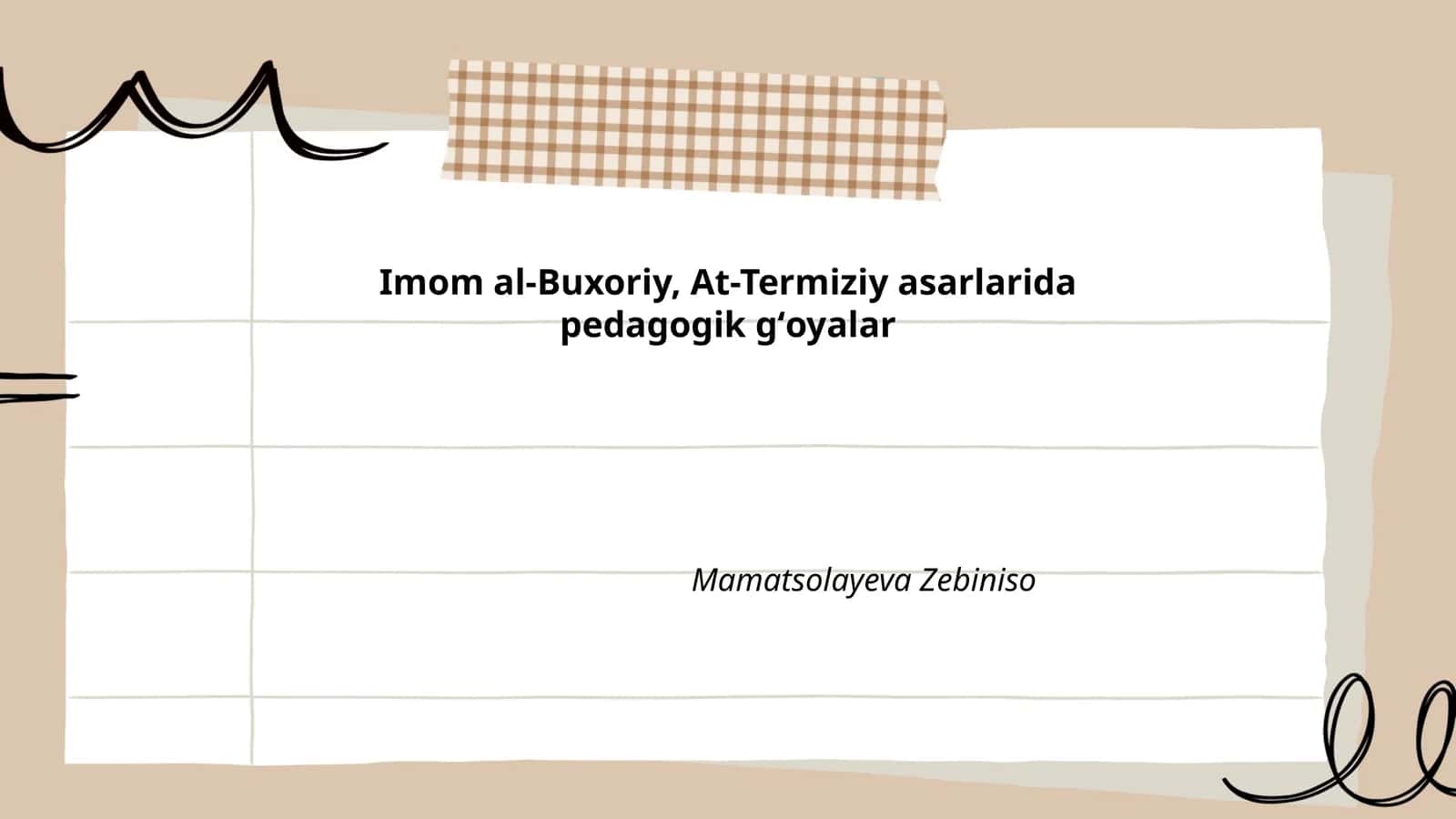 Imom al-Buxoriy, At-Termiziy asarlarida pedagogik gʻoyalar