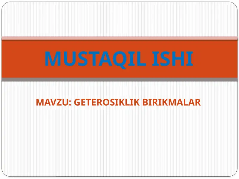 Geterosiklikbirikmalar