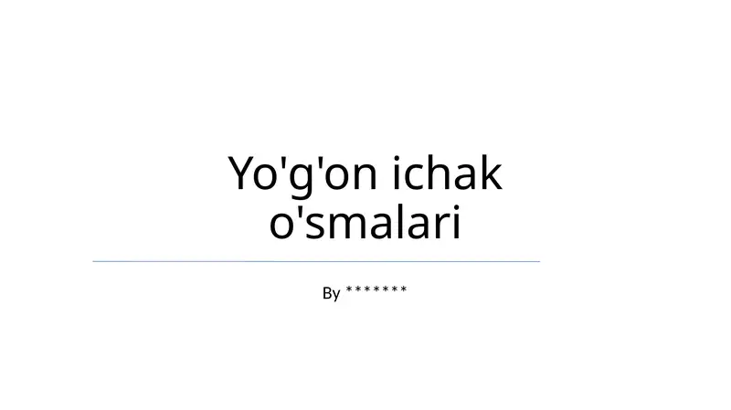 Yo'g'on ichak o'smalari