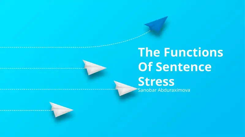 The Functions Of Sentence Stress