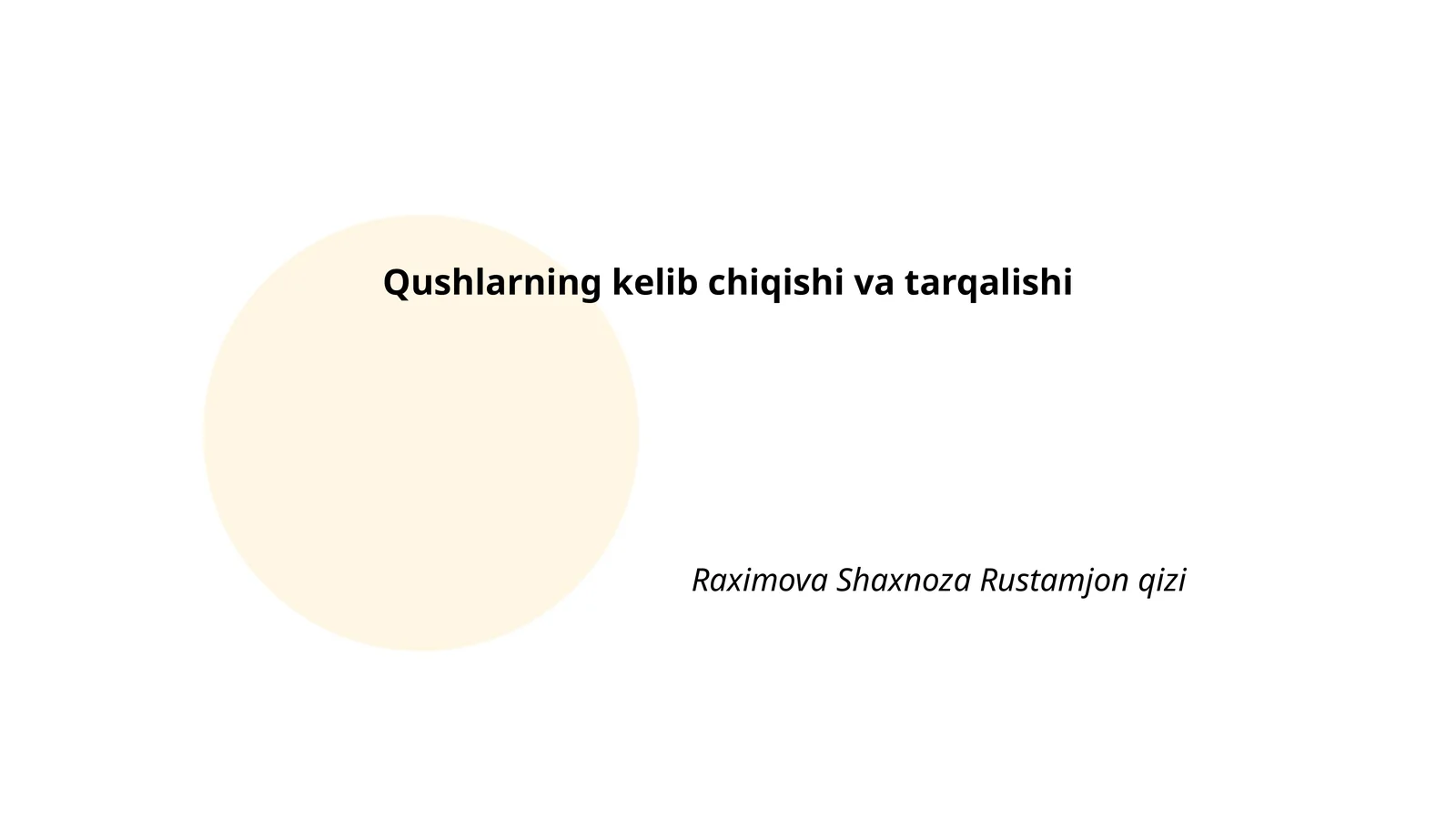 Qushlarning kelib chiqishi va tarqalishi