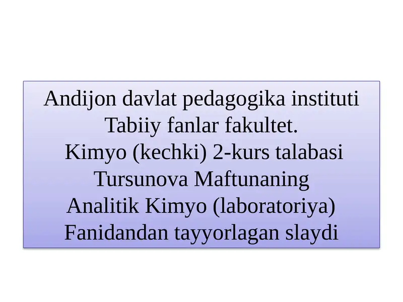 Analitik Kimyo Ta'limi