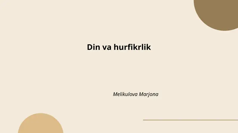 Din va hurfikrlik