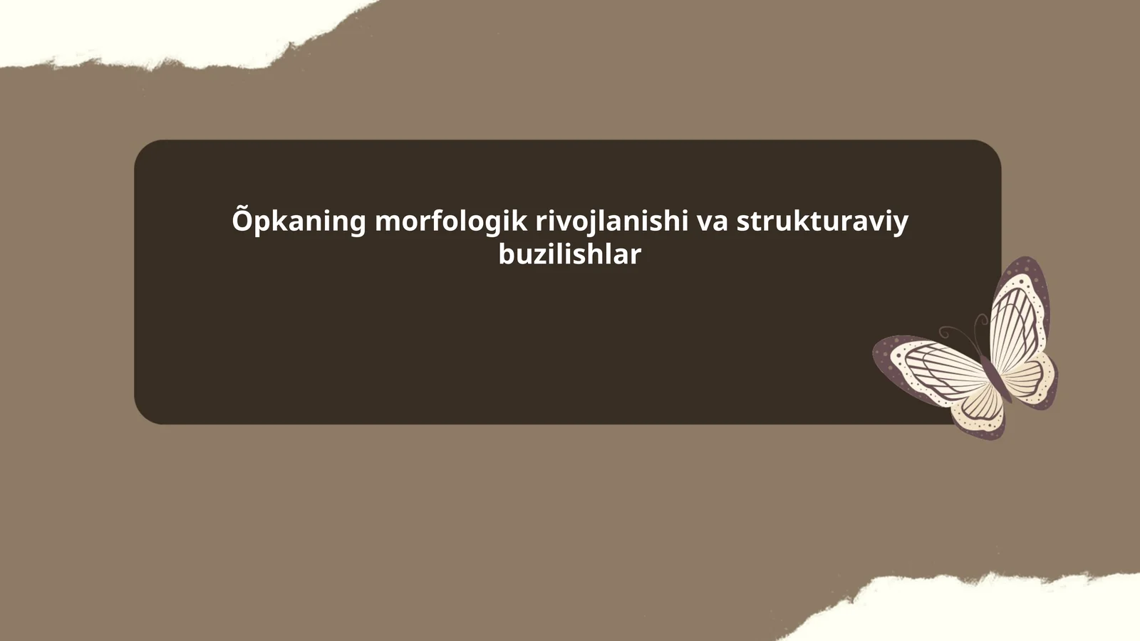 Morfologik rivojlanish bosqichlari