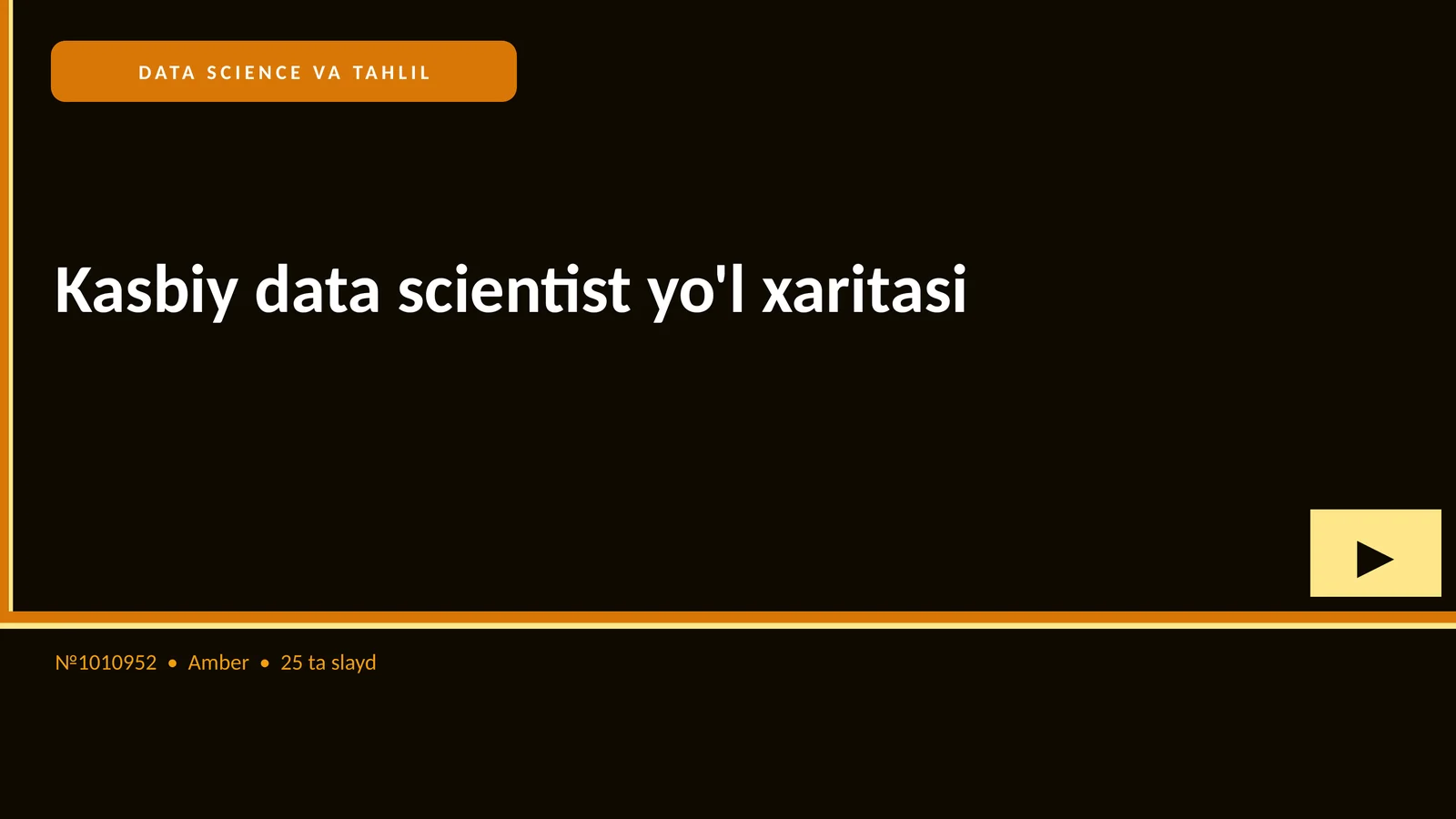 Kasbiy data scientist yo'l xaritasi